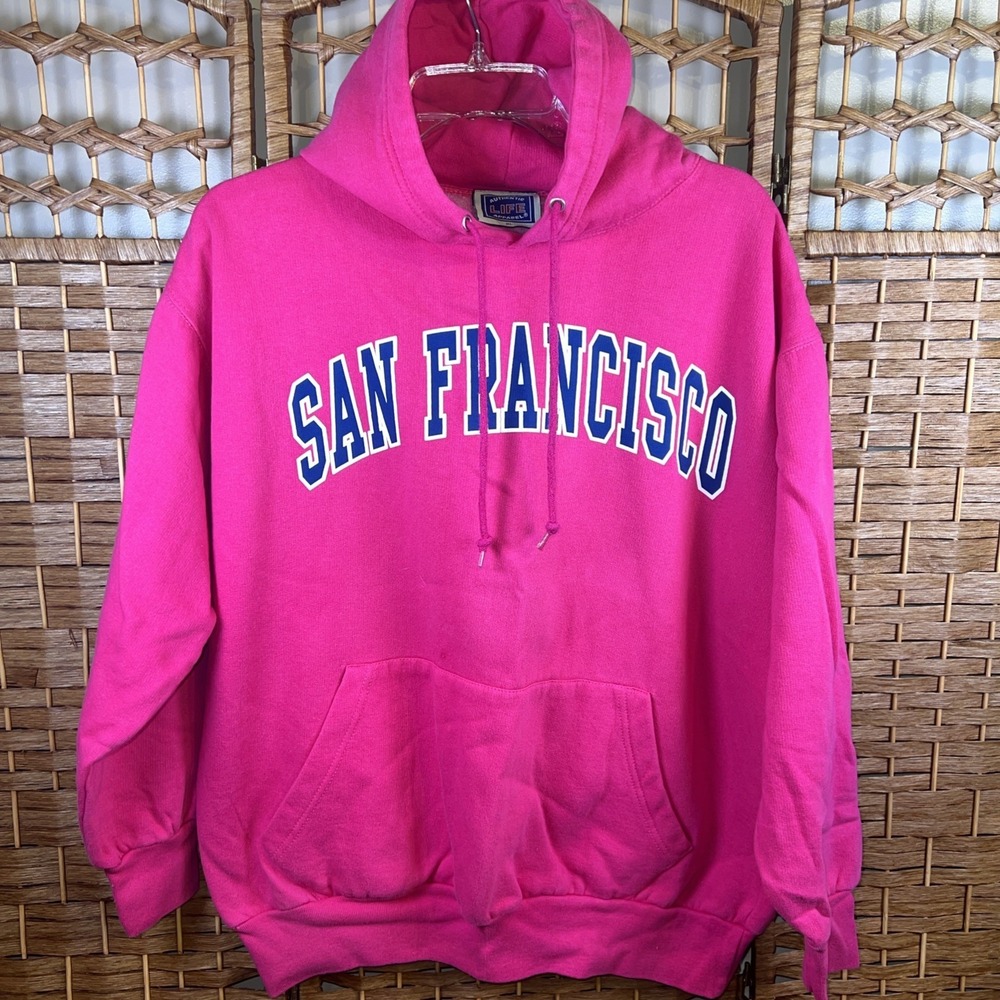Authentic Life Apparel San Francisco hot Pink Hoodie Size XL